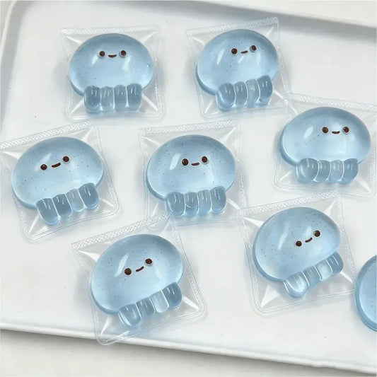 Cute Jellyfish Squishy Toy – Soft Translucent Glitter Fidget Stress Toy-12 Pack