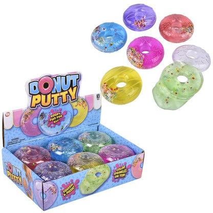 Donut Shaped Putty kids toys In Bulk-12 Pack Assorted