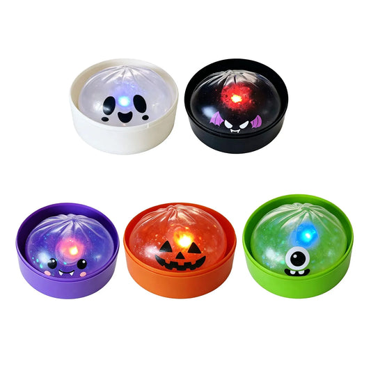 Halloween Light-Up Squishy Bun – Glowing LED Fidget Toy-12 Pack Assorted